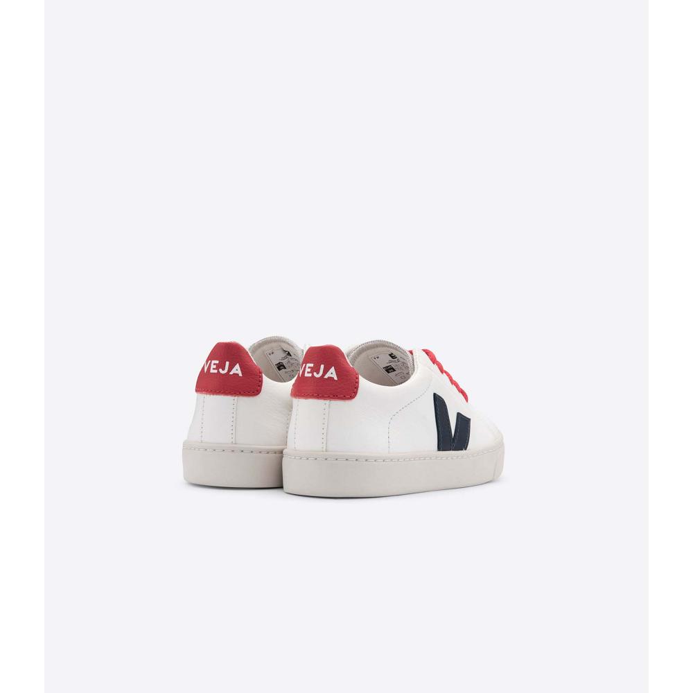 Kids' Veja ESPLAR LACES CHROMEFREE Shoes White/Black/Red | SG 732OKI